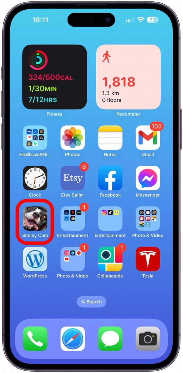 The new app icon will appear on your Home Screen.