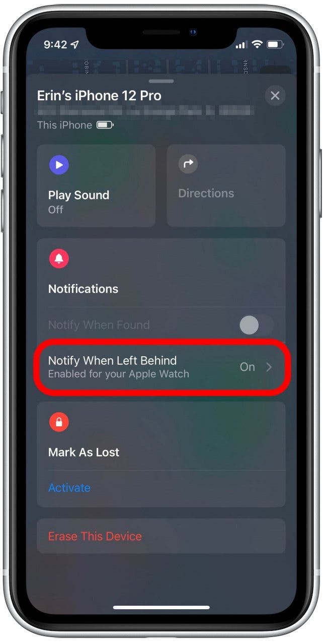 how to disable iPhone Left Behind alerts